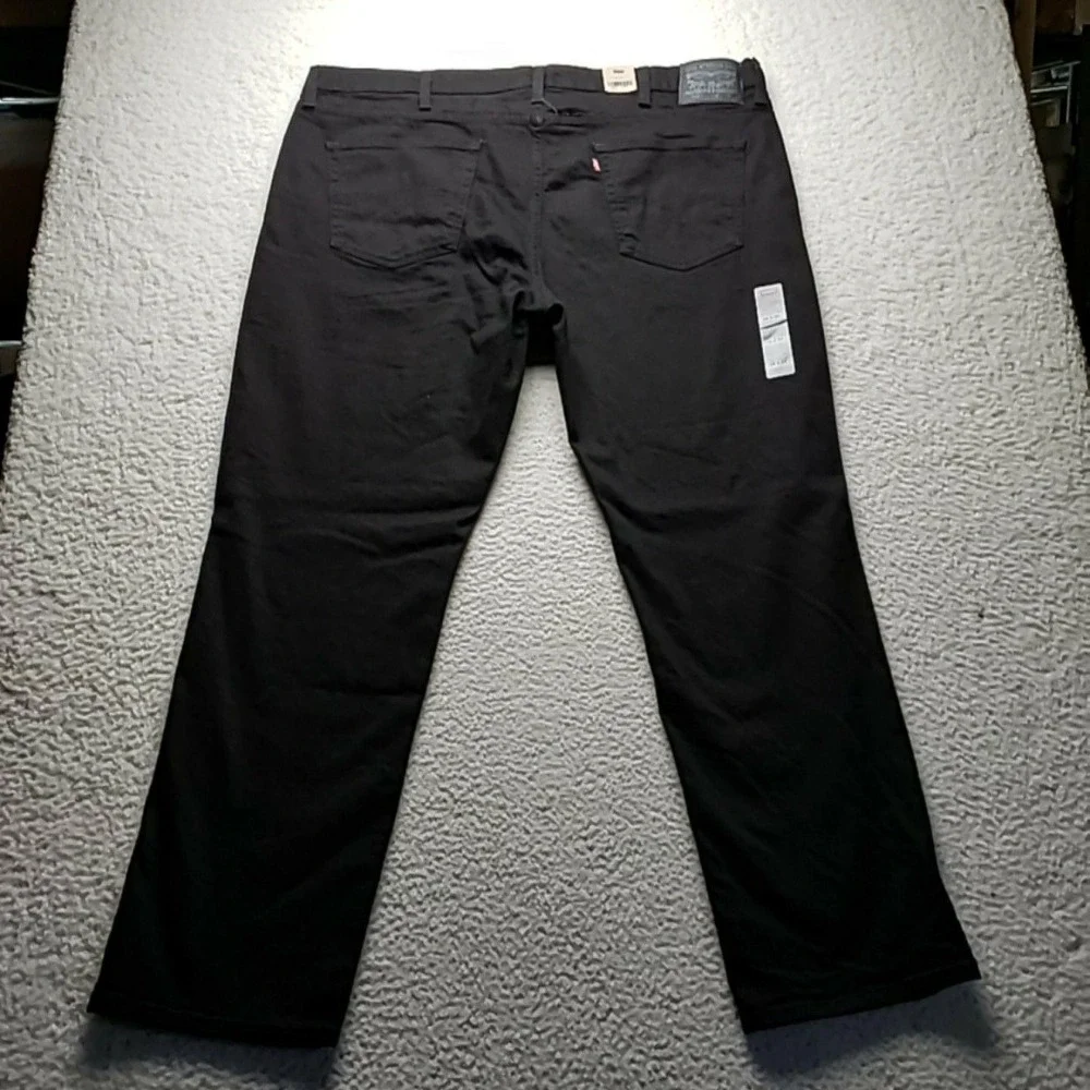 Levis 541 Jeans Mens 46x34 Black Athletic Tapered Stretch Denim Pants Dark Wash